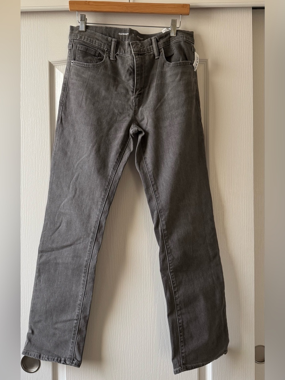 Old Navy Gray Straight High-Rise Jeans